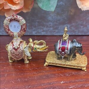 Qifu Elephant Trinket Boxes